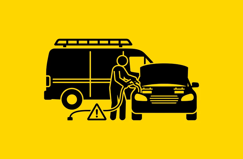 Atendimento de socorro na via com carga de bateria
